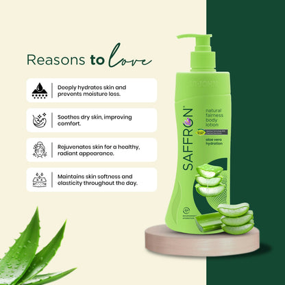 VI-JOHN Saffron Natural Fairness Body Lotion Aloe Vera Hydration For All Skin Types