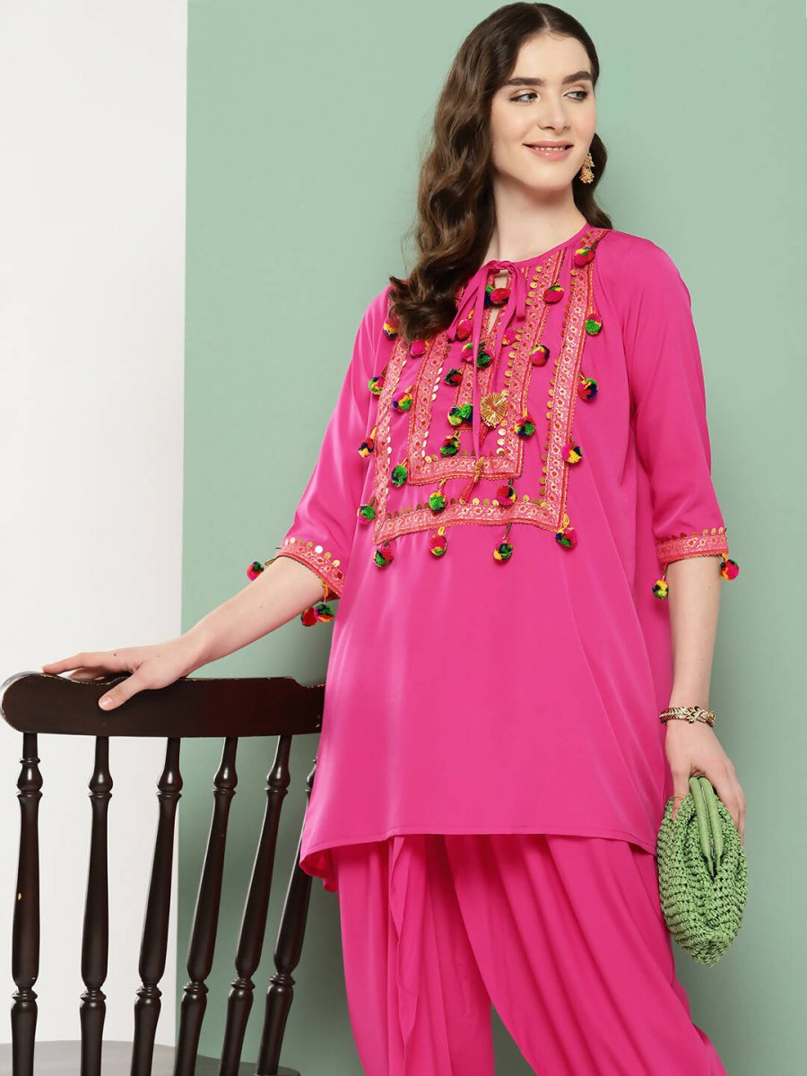 Ahalyaa Women's Traditional Wear Co-ods - Pink