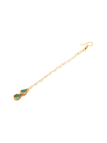 Kundan Maang Tikka (Gold) - Ruby Raang