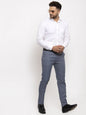 Jainish Men's Navy Cotton Polka Dots Formal Trousers ( GP 257Navy-Blue )