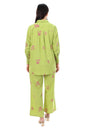 Jaitra Apparels Green Embroidered Premium Pure Cotton Co-Ord Set For Women