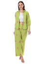 Jaitra Apparels Green Embroidered Premium Pure Cotton Co-Ord Set For Women
