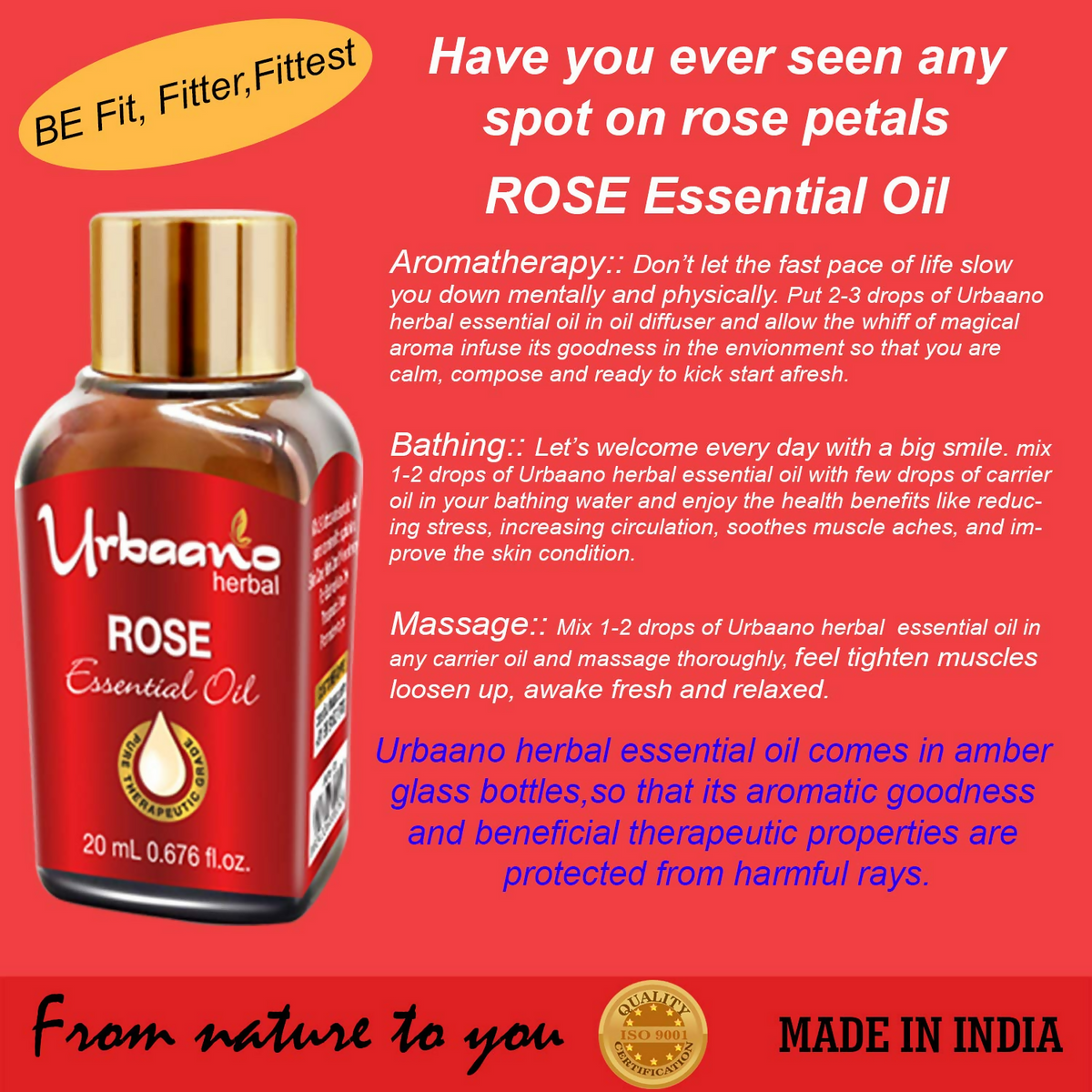 Urbaano Herbal Rose Essential Oil