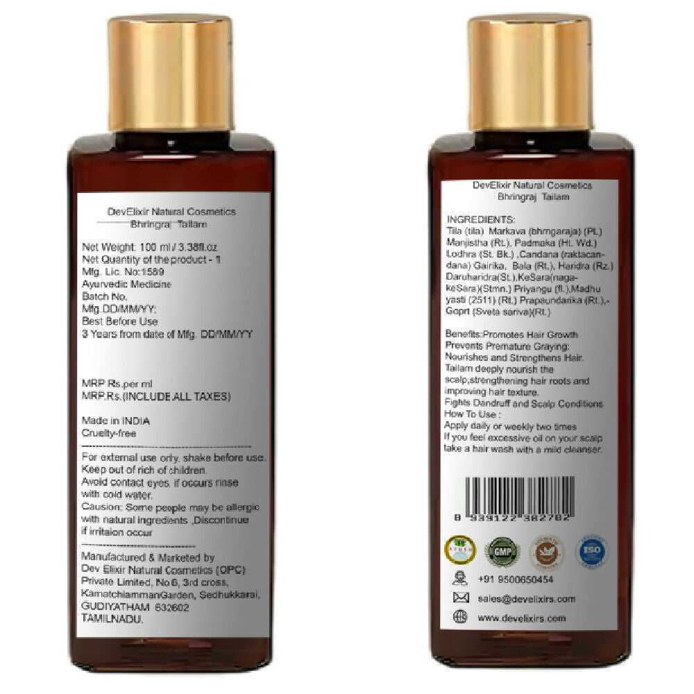 DevElixir Bhringraja Thailam Ayurvedic Hair Oil