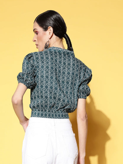 Yufta Geometric Crop Top
