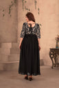 Lehenga Mart Elegance black embroidery gown with pant and dupatta for Girls