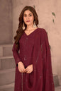 Lehenga Mart Festival maroon embroidery Ready Made kurti with pant and dupatta