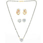 AanyaCentric Gold-Polished Mangalsutra with Pendant, 2 Pair Earrings