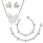 AanyaCentric Gold-Polished Mangalsutra Pendant Earring Set & Silver Plated Anklet