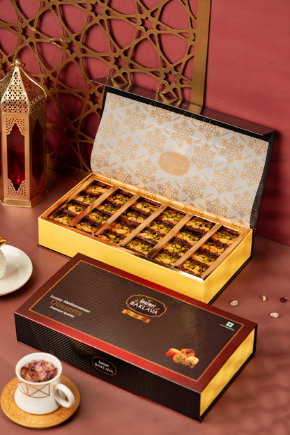 Gourmet Baklava Crescent Gift Box Of Chocolate Cashew Pistachio Baklava