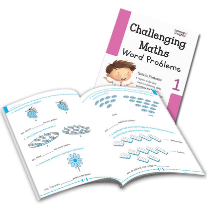 Grade 1 Comprehensive Learning with Mathematics Workbooks Set of 4 Ages 6-7 Years: Gear Up Math, Mental Math, Olympiad, and Challenging Word Problems