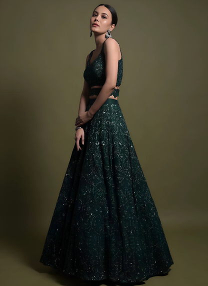 Lehenga Mart Designer Wedding Lehenga Choli For Women - Green