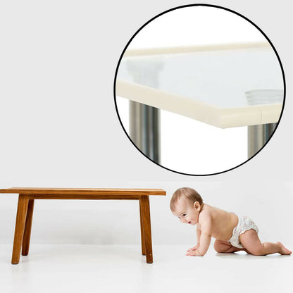 Safe-O-Kid Unique High Density 2 Mtr Long U - Shaped 4 Edge Guard Strips - Cream