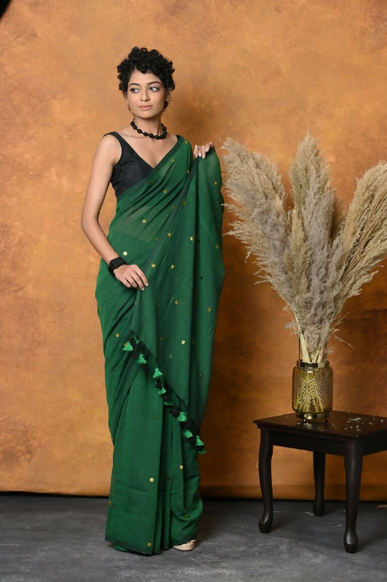 Very Much Indian Pure Mul Cotton Handloom Saree - Green