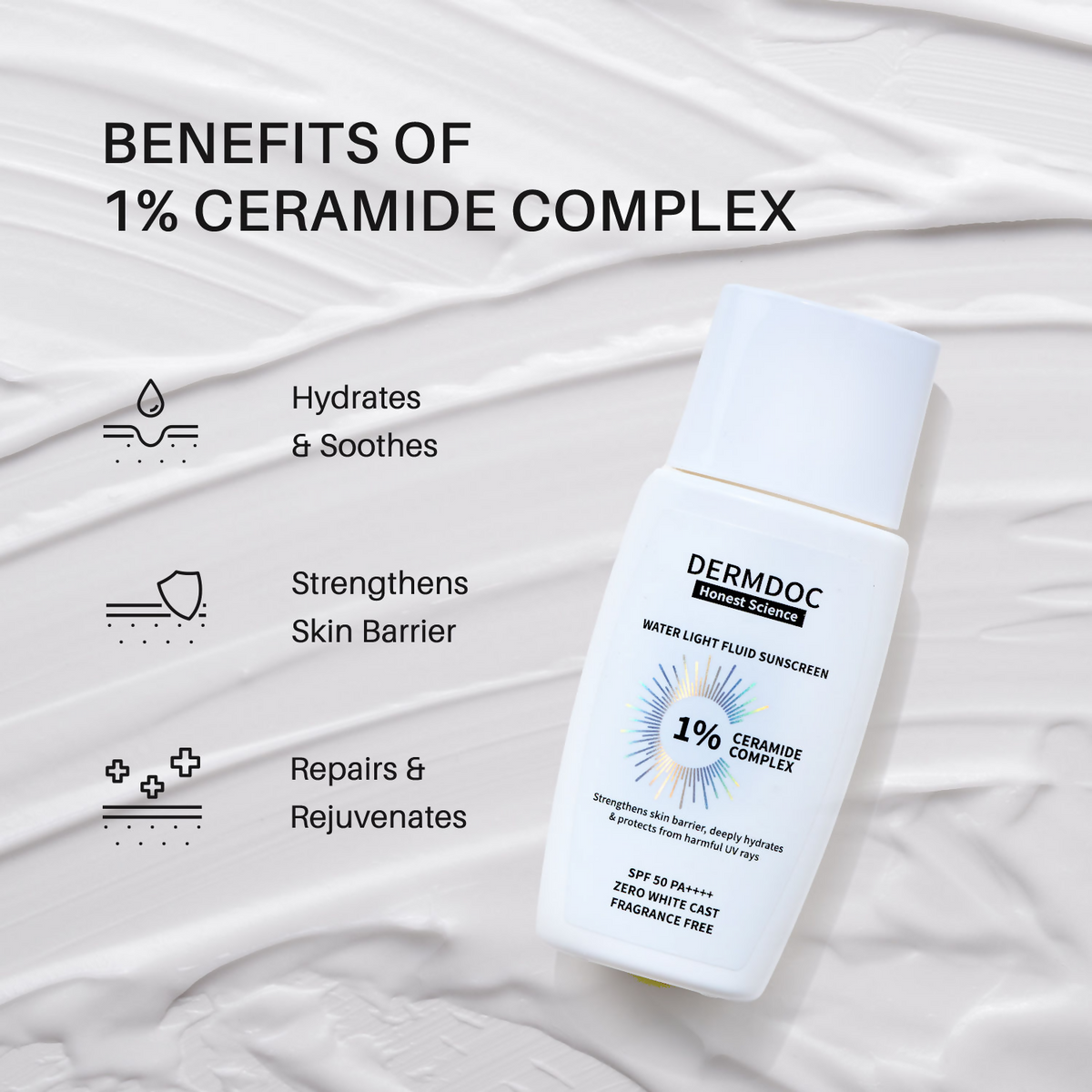 Dermdoc 1% Ceramide Complex Water Light Fluid Sunscreen SPF 50 PA ++++