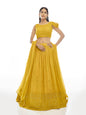 Myra Musturd Georgette Embroidered Designer Lehenga