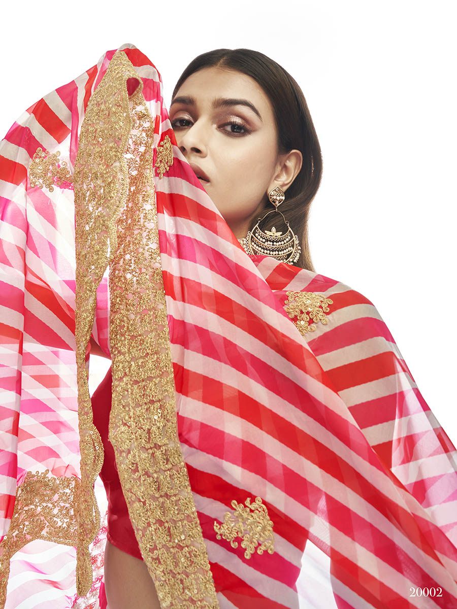 Myra Pink Organza Embroidered Designer Lehenga