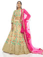 Myra Cream Art Silk Embroidered Designer Lehenga