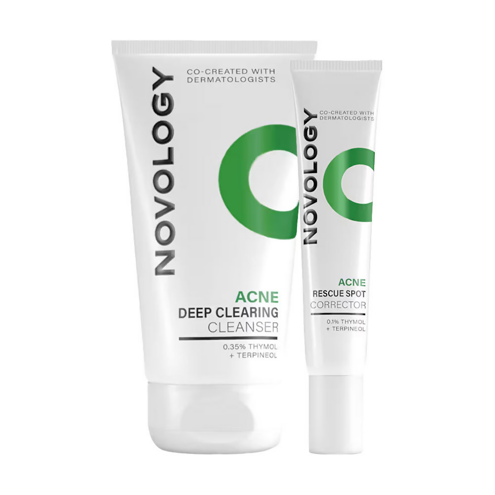 Novology Acne Reduction Cleanser + Acne Spot Corrector Gel Combo