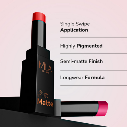 Mila Beaute Pro Matte Long Lasting Creamy Matte Finish Lipstick - Laila