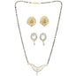 AanyaCentric Gold-Polished Mangalsutra with Pendant, 2 Pair Earrings