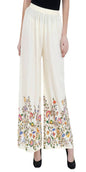 Mominos Fashion Off White Floral Design Palazzo
