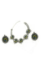 Mominos Fashion Johar Kamal Oxidised Silver-Plated Peacock Wings Work Necklace Handicraft