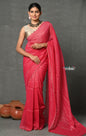 Very Much Indian Mul Cotton Zari Design Handloom Woven Saree - Rani Pink