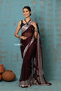 Very Much Indian Suhaani - Handloom Khaddi Georgette Saree With Sleek Border - Maroon (Silk Mark)