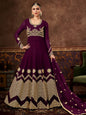 Myra Wine Real Georgette Embroidered Anarkali Suit (HO1103)