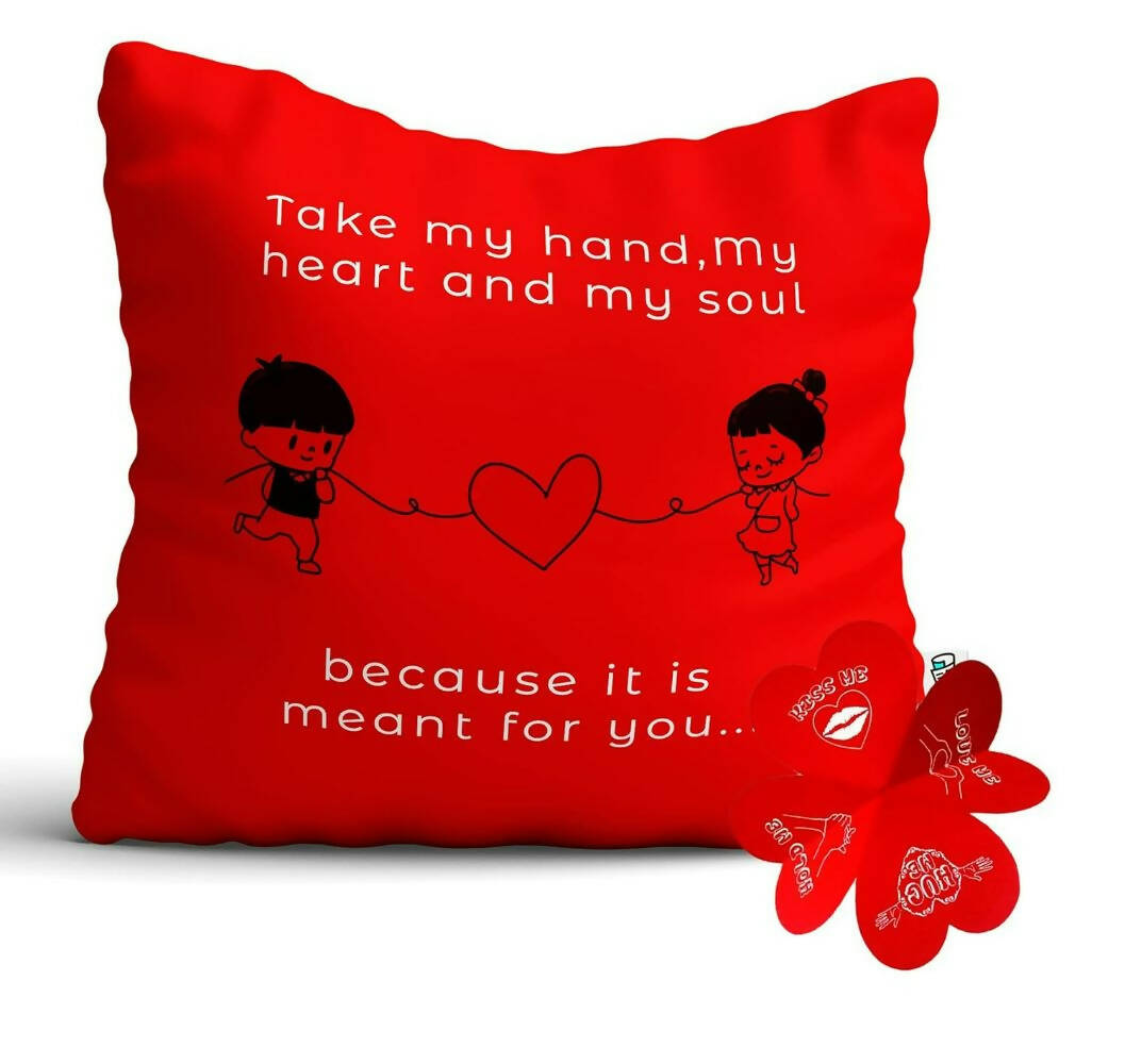 Paperholic Creations Take My Heart Printed Valentine Printed Cushion Cover