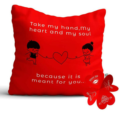 Paperholic Creations Take My Heart Printed Valentine Printed Cushion Cover