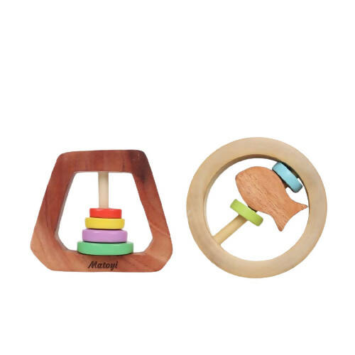 Matoyi Rattles Combo For Kids - (Trapezium & Fish)