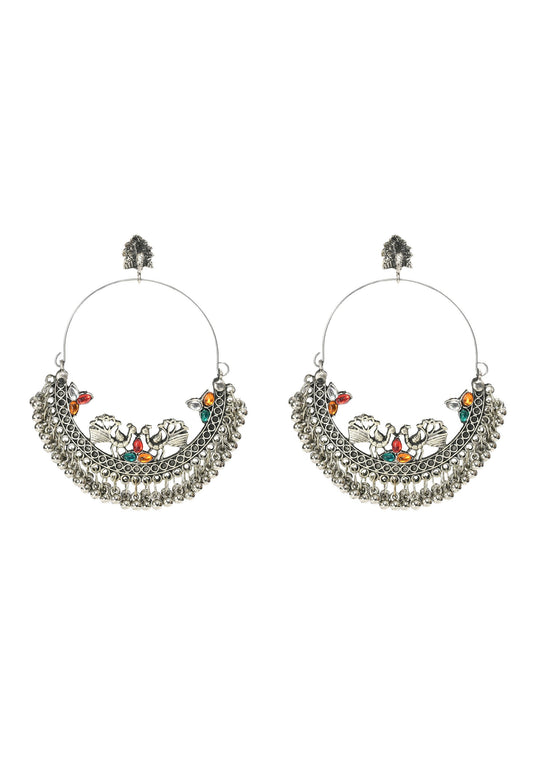 Mominos Fashion Johar Kamal Beautiful Peacock Design Chandbali Earrings