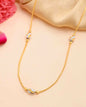 VOJ Gold-Polished Chain with White Hand Crafted Beads