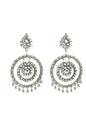 Mominos Fashion Johar Kamal Women's White Kundan Circles Earrings