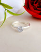 VOJ white CZ-detail Stainless Steel Cubic Zirconia Silver Plated adjustable finger Ring