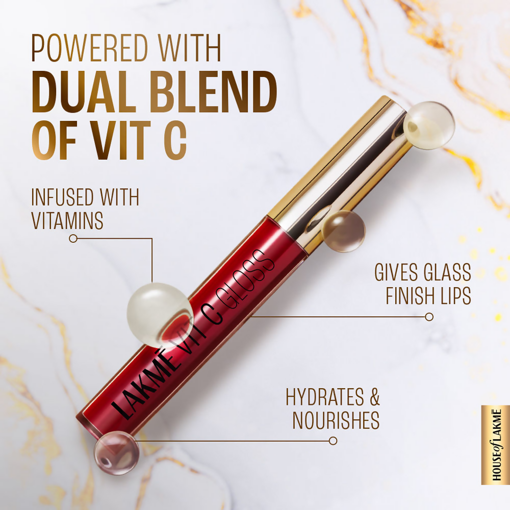 Lakme Superglow Vit C Gloss - Cherry Red