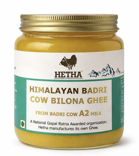Hetha Himalayan Badri Cow A2 cultured Bilona Ghee / A2 Ghee | Organic and Pure Cow Ghee | Made From Grass Fed A2 Cow's Milk