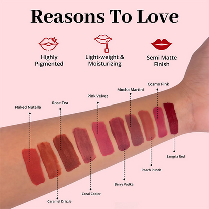 Enn Long-Lasting Liquid Lipstick With Ghee - Full Coverage & Transferproof - Mocha Martini