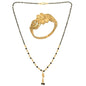 AanyaCentric Gold-Polished Mangalsutra & Ring Set