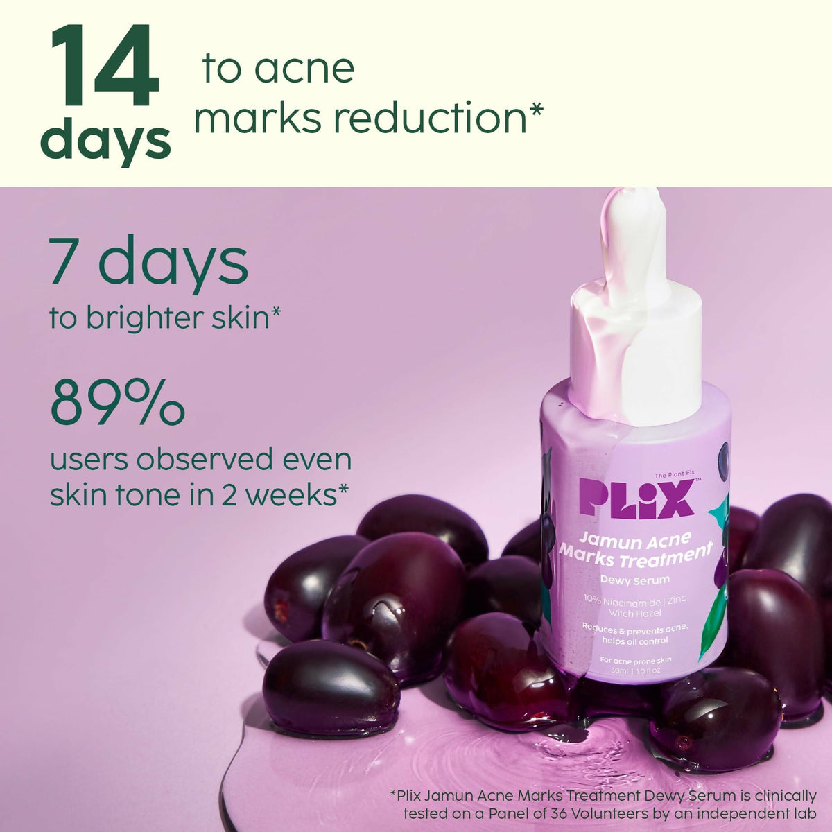 PLIX The Plant Fix Niacinamide Jamun Moisturizer and Serum Combo