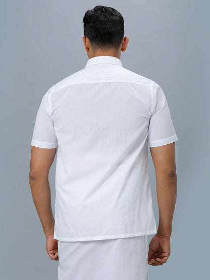 Ramraj Cotton Mens Half Sleeve Formal 100 % Cotton White Shirt