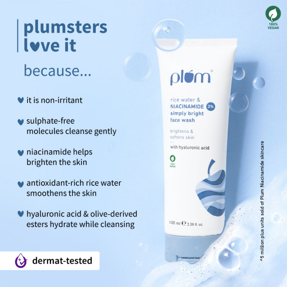 Plum 2% Niacinamide Face Wash With Rice Water