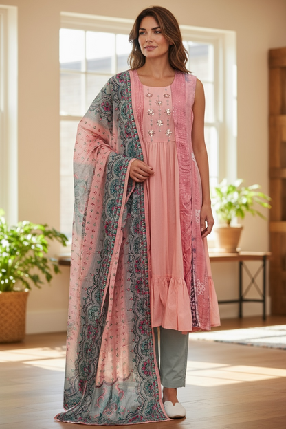 Mulmul cotton Kurti set : SALE