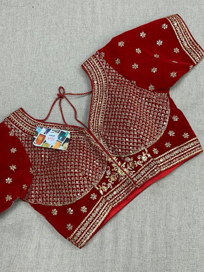 Velvet Blouse : red