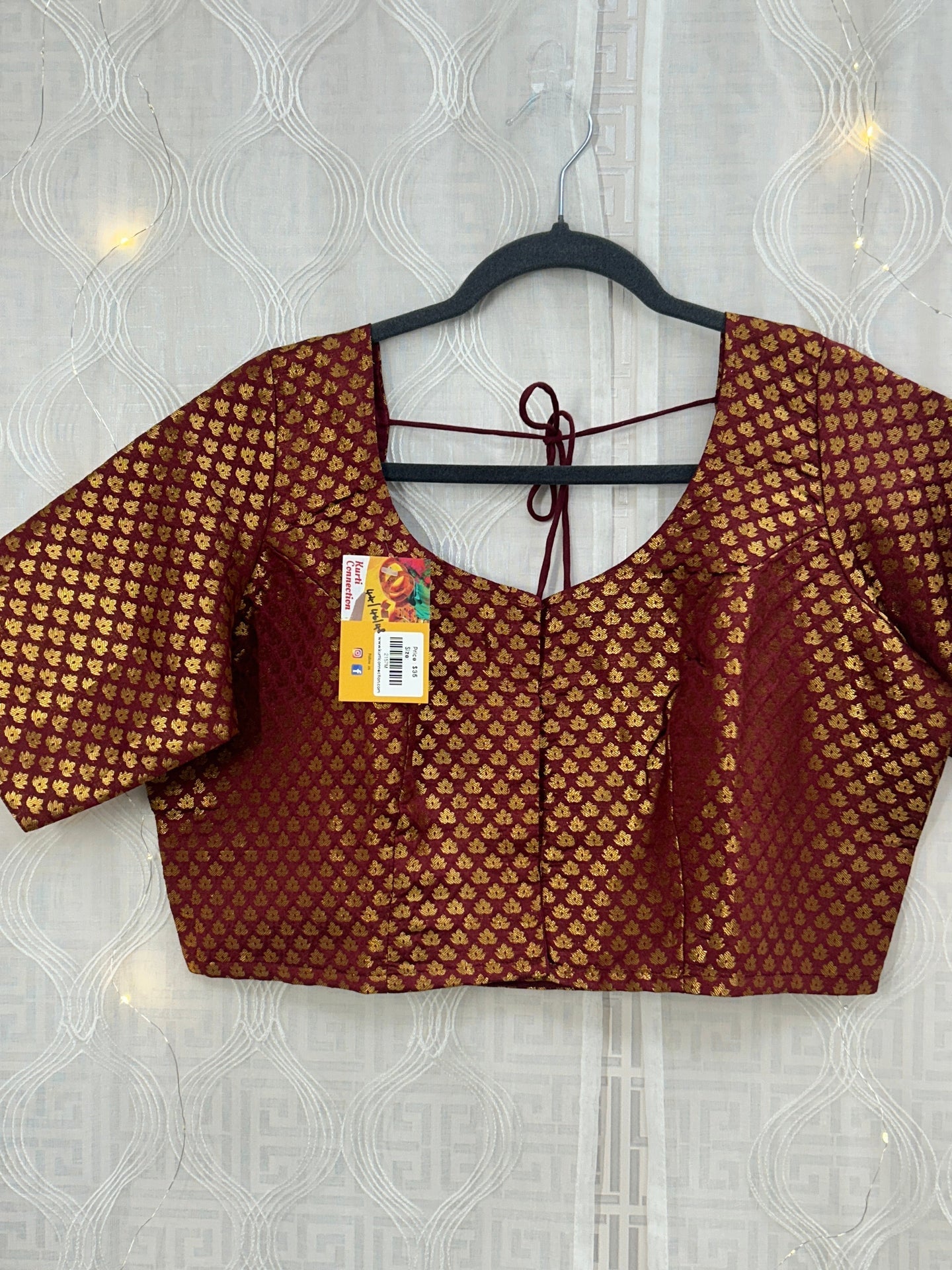Dark maroon Brocade blouse