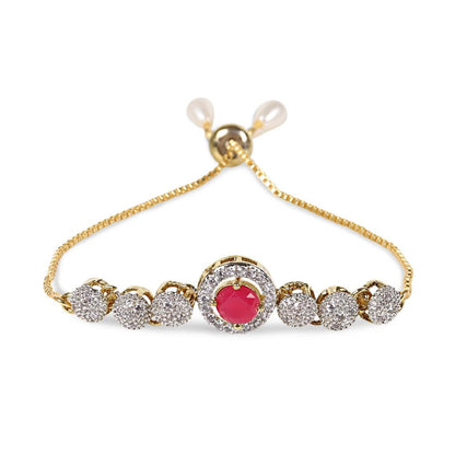Rhodium-Plated Alloy American Diamond Studded Designer Bracelets - The Pari
