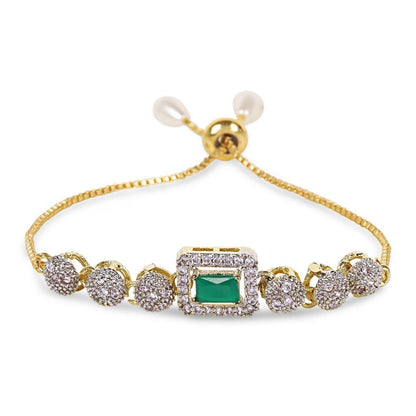Rhodium-Plated Alloy American Diamond Studded Bracelets - The Pari