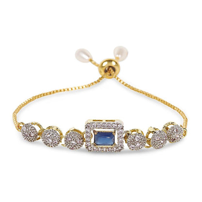 Rhodium-Plated Alloy American Diamond Studded Designer Bracelets - The Pari